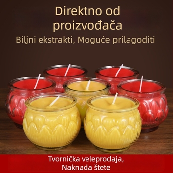 Lampa od ghee svijeće s čašom lotosa, ravno otvaranje, za kućno obožavanje Buddhe