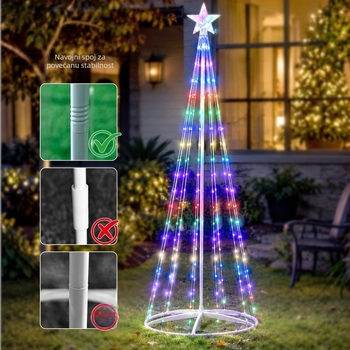 RGB LED konične lampice za božićno drvce uz upravljanje aplikacijom i daljinskim – DIY višenamjensko rasvjetno ambijentalno osvjetljenje