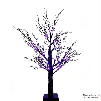 LED stablo sa umjetnim granama, 60 cm, 24 LED, IP44, unutarnja Halloween dekoracija