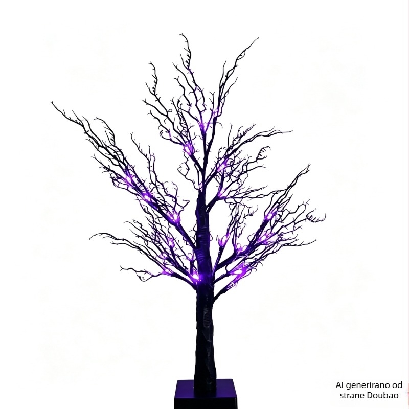 LED stablo sa umjetnim granama, 60 cm, 24 LED, IP44, unutarnja Halloween dekoracija