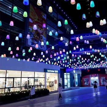 LED svjetla koja dišu, višebojna, gradijentno atmosferično osvjetljenje, kvadratno trgovačko središte plafonsko pejzažno osvjetljenje, dekorativno šumsko svjetlo koje diše