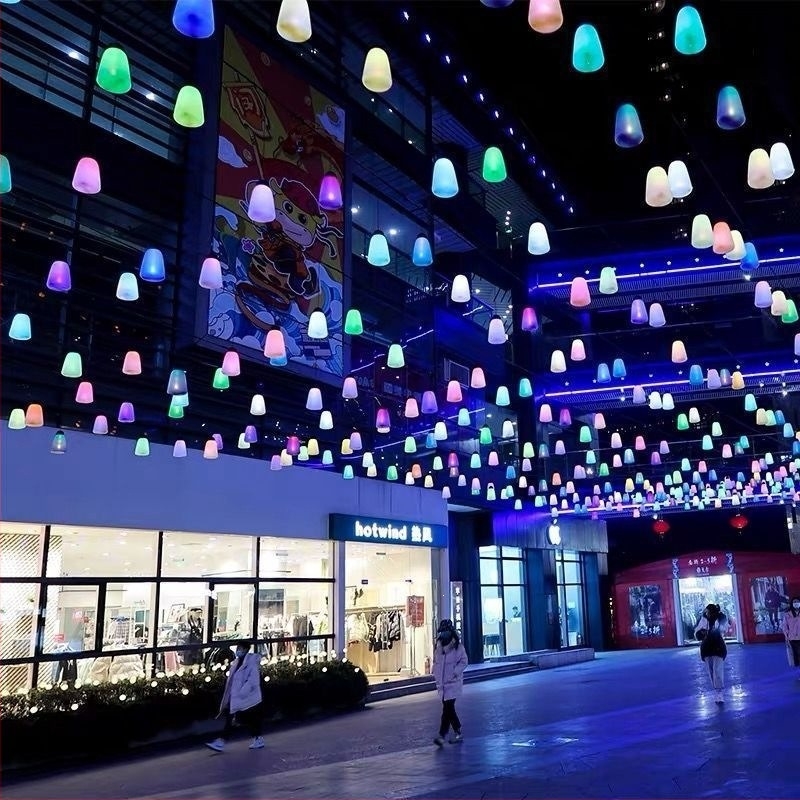 LED svjetla koja dišu, višebojna, gradijentno atmosferično osvjetljenje, kvadratno trgovačko središte plafonsko pejzažno osvjetljenje, dekorativno šumsko svjetlo koje diše