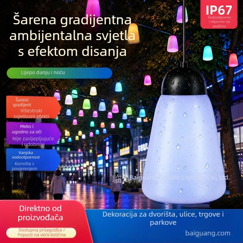 LED svjetla koja dišu, višebojna, gradijentno atmosferično osvjetljenje, kvadratno trgovačko središte plafonsko pejzažno osvjetljenje, dekorativno šumsko svjetlo koje diše