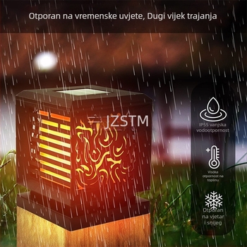 Solarna vanjska vodootporna lampica s izrezom u obliku plamena, za vrt i park, krajobrazna svjetiljka na stupu