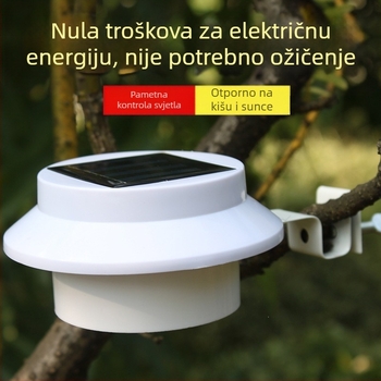Solarna LED lampica za ogradu, 3 LED, vodootporna za ogradu i oluke, rasvjeta vrta i krajolika, vanjska zidna lampica