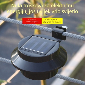 Solarna LED lampica za ogradu, 3 LED, vodootporna za ogradu i oluke, rasvjeta vrta i krajolika, vanjska zidna lampica