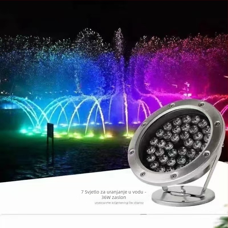 LED podvodno svjetlo od nehrđajućeg čelika za vanjsku upotrebu, vodootporno RGB osvjetljenje za bazen i ribnjak, daljinsko upravljanje za fontanu