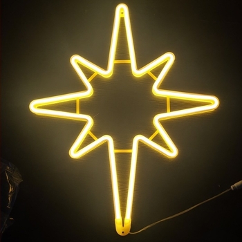 Polaris LED neonsko svjetlo — vanjska dekorativna svjetiljka, viseća osmerokračna zvijezda za božićnu večer