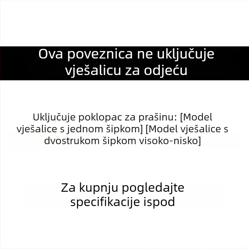Zaštitna navlaka za prašinu za podnu vješalicu za odjeću, s dvije šipke različite visine i jednom šipkom, produžena zaštita za kapute i jakne