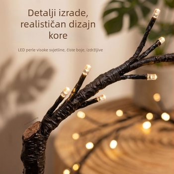 LED vinove lampice s 144 LED diode, grančaste svjetiljke, efekt zvjezdane noći, zidna dekoracija, ambijentalno osvjetljenje sobe