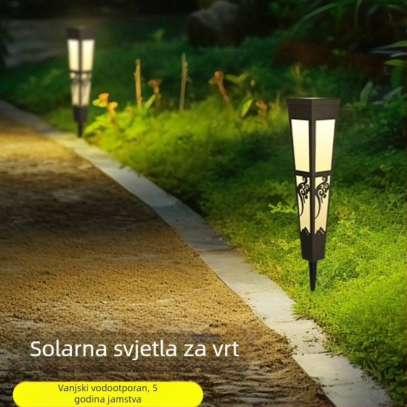 Solarsko zidno svjetlo za vanjski vrt, moderni stil vile, IP55 vodootporno, ABS kućište