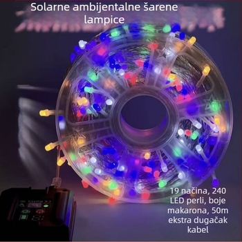 Solarne LED lampice, vanjske, vodootporne, za omatanje oko drveta, božićna dekoracija.