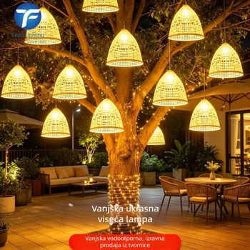 Vanjske viseće lampe za drveće s fenjerima u stilu bambusa, retro rasvjeta u novom kineskom stilu za drveće i krajolik