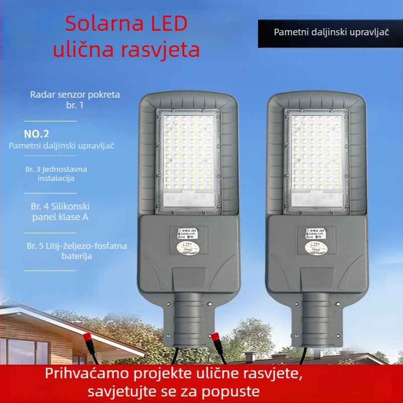 Solarna ulična svjetiljka za vanjsko osvjetljenje, visoke snage, gradsko inženjersko osvjetljenje