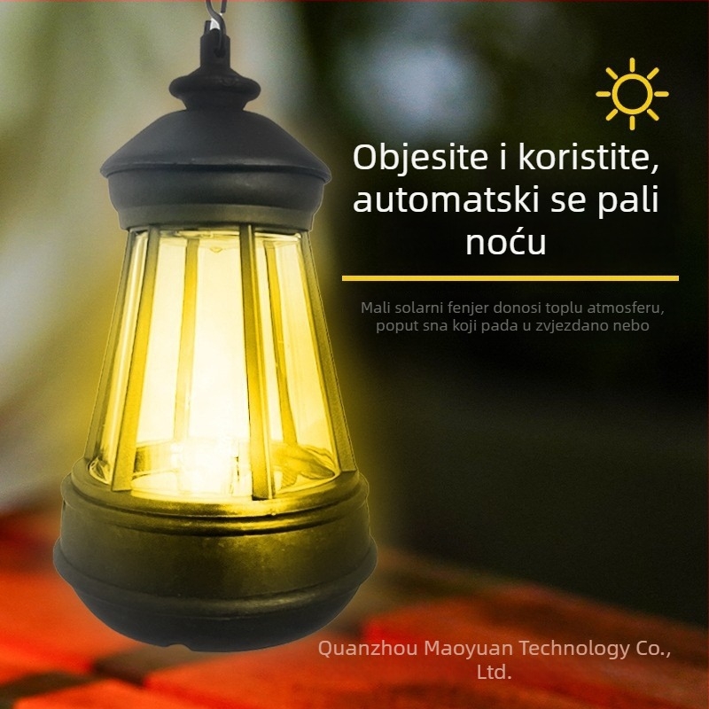 Solarna mala lucerna tornja za vanjsku upotrebu - LED vodootporna viseća rasvjeta za ukrašavanje vrta