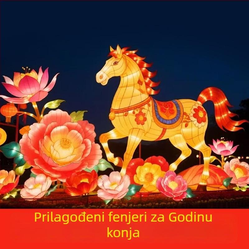 Veliki ukrasni lampioni za Festival srednje jeseni i LED rasvjeta pejzaža za noćne prikaze