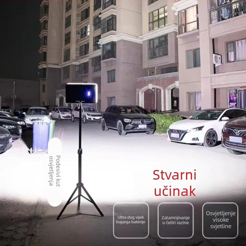 Prijenosna punjiva LED lampa za kampiranje i vanjsko osvjetljenje štandova noćne tržnice, jaka svjetlost i dugotrajna baterija