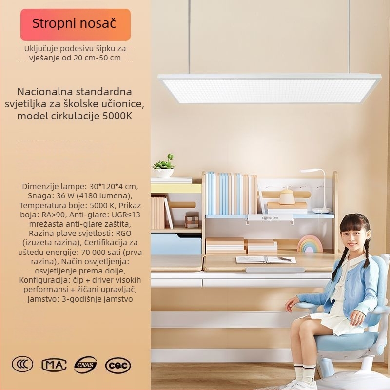 LED stolna lampa na stalku za učenike, zaštita očiju, škole i edukacijski centri, s prilagodljivom svjetlinom