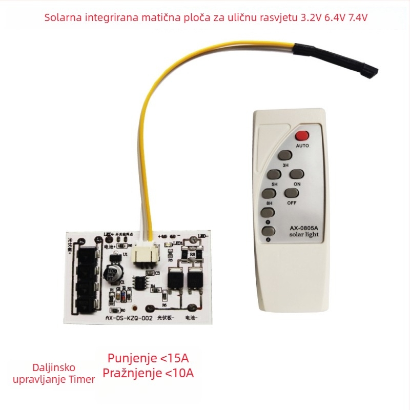 15A visokoučinkovita daljinski upravljana PCB za solarnu uličnu lampu i glavni PCB