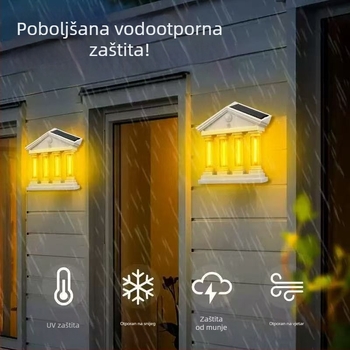 Solarna LED zidna svjetiljka s wolframovim vlaknom, senzorom za pokret, vodootporna vanjska rasvjeta za vrt