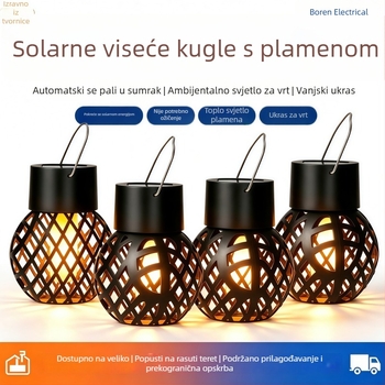 Solarna kugla u obliku plamena – vanjska dekorativna rasvjeta s proreznim dizajnom za travnjak, vrt i dvorište