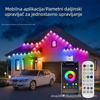 RGBIC LED svjetlo za rub krova – vodootporna dekorativna rasvjeta dvorišta