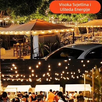 S14 LED niz lampi, viseći, vanjska vodootporna, E27, dekorativna rasvjeta za kampiranje i dvorište