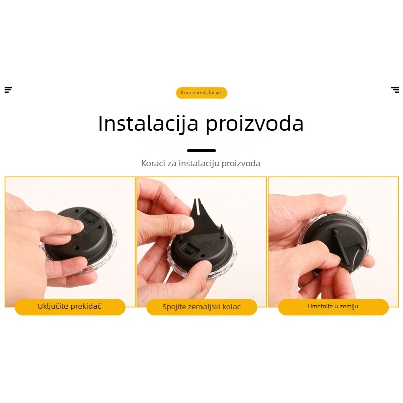Solarna podzemna svjetiljka s teksturom kristalnog dijamanta za vanjski vrt, vodootporno noćno svjetlo za ukrašavanje balkona