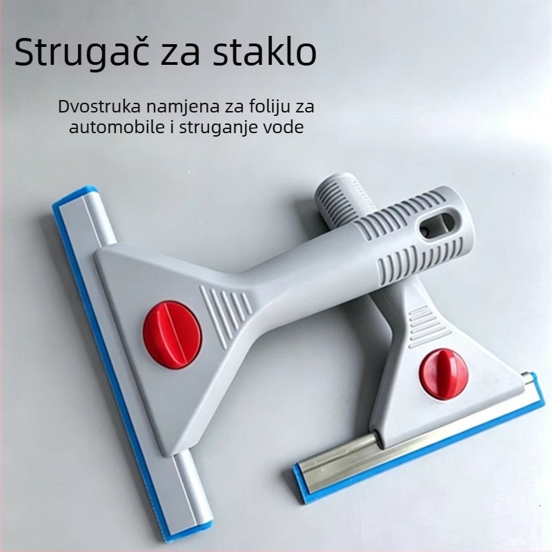 Teleskopski strugač za staklo s čistačem za prozore