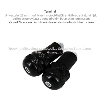 22 mm anti-vibracijski kraj rukohvata za motocikl, kompatibilno s Honda, Kawasaki, Suzuki, Yamaha