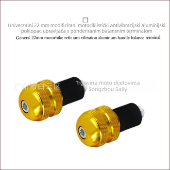 22 mm anti-vibracijski kraj rukohvata za motocikl, kompatibilno s Honda, Kawasaki, Suzuki, Yamaha