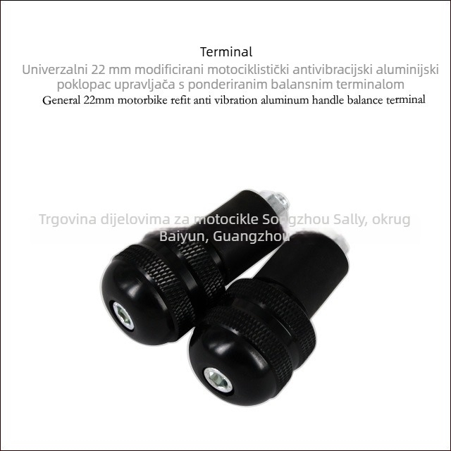 22 mm anti-vibracijski kraj rukohvata za motocikl, kompatibilno s Honda, Kawasaki, Suzuki, Yamaha