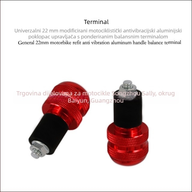 22 mm anti-vibracijski kraj rukohvata za motocikl, kompatibilno s Honda, Kawasaki, Suzuki, Yamaha