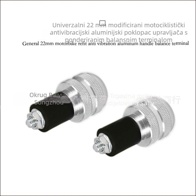 22 mm anti-vibracijski kraj rukohvata za motocikl, kompatibilno s Honda, Kawasaki, Suzuki, Yamaha