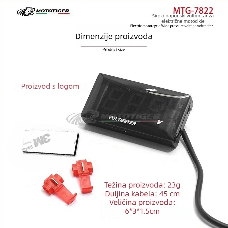 MTG-7822 LCD prikaz napona, 10V-150V, za električni motocikl