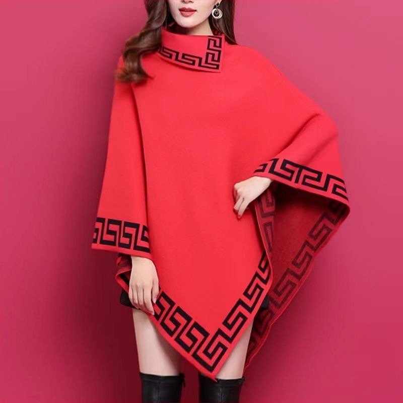 Ženski pleteni kaput s rukavima tipa batwing, srednje dužine, opušten kroj, jesen-zimski stil