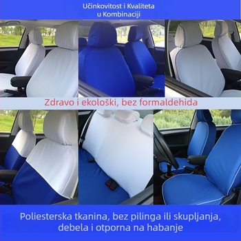 Plave i bijele reklamne navlake za auto sjedala za taxi, kompatibilne s Santana, Jetta, Yue Dong i EU5 – komplet navlaka