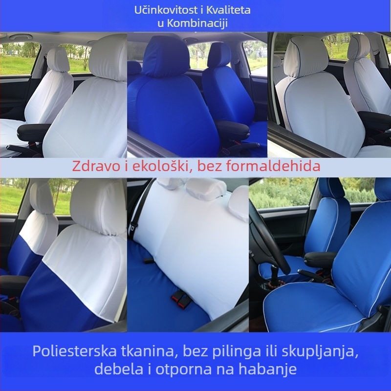 Plave i bijele reklamne navlake za auto sjedala za taxi, kompatibilne s Santana, Jetta, Yue Dong i EU5 – komplet navlaka