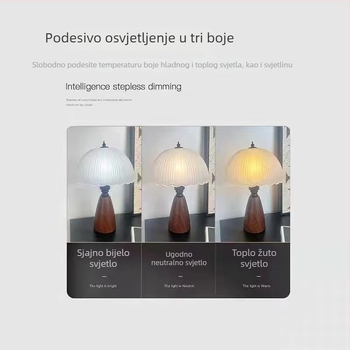 Vintage stolna lampa s wabi-sabi stilom, retro dizajn za spavaću sobu i radni prostor, toplo dekorativno noćno svjetlo