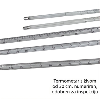 Provjereni živin termometar s brojem serije, laboratorijski stakleni štapić termometar, 0-50-100-200-300°C