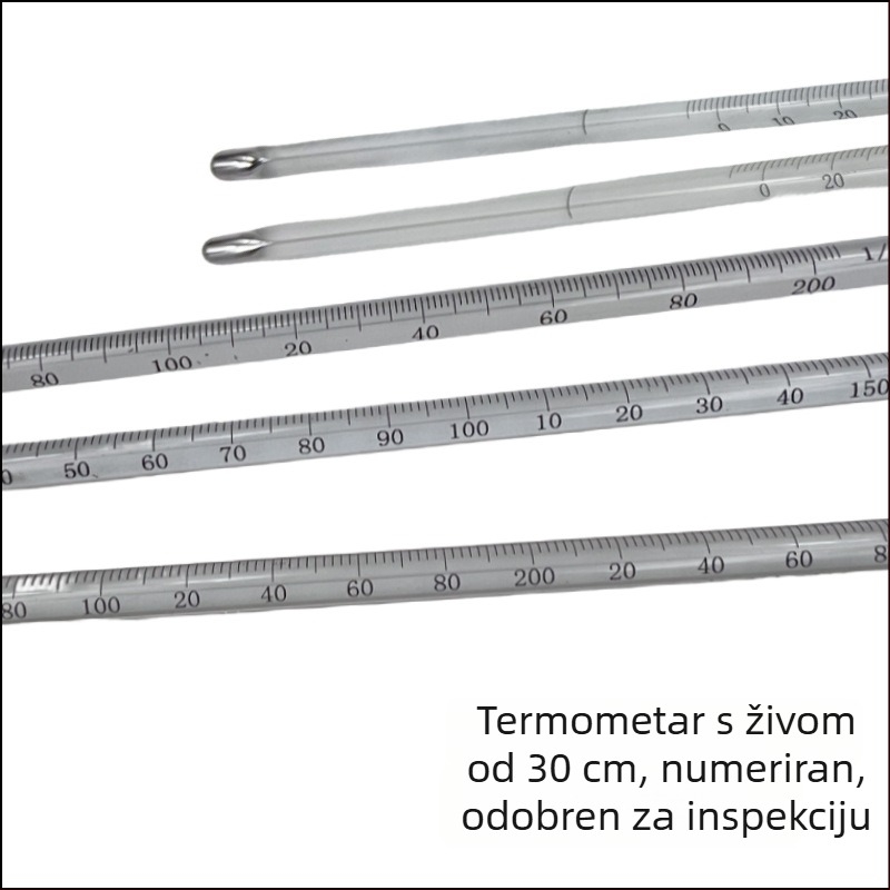 Provjereni živin termometar s brojem serije, laboratorijski stakleni štapić termometar, 0-50-100-200-300°C