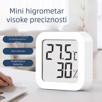 Visoko precizan elektronički unutarnji termometar i higrometar, kompaktni termometar za dječju sobu, zidni prikaz suho/mokro