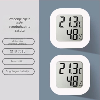 Visoko precizan elektronički unutarnji termometar i higrometar, kompaktni termometar za dječju sobu, zidni prikaz suho/mokro