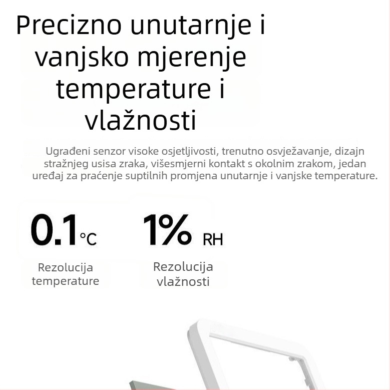 Digitalni higrometar za unutarnju upotrebu s prikazom temperature i vlažnosti, zidni za dječju sobu
