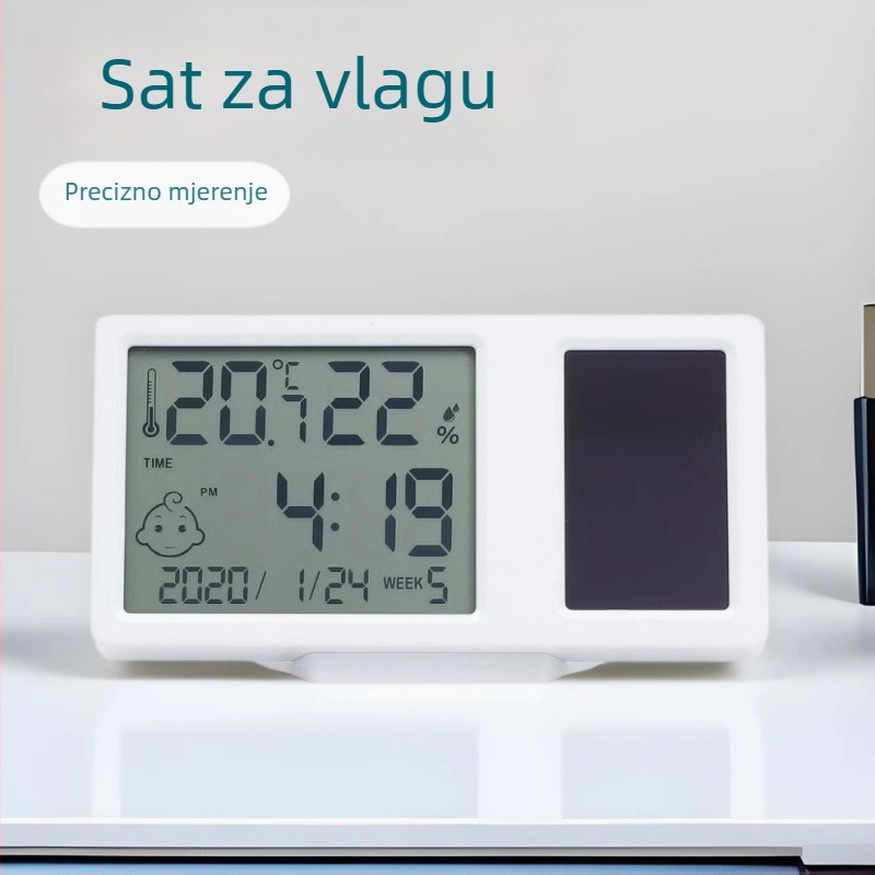Mini digitalni mjerač temperature i vlage sa solarnim napajanjem, visoka preciznost za kućnu uporabu