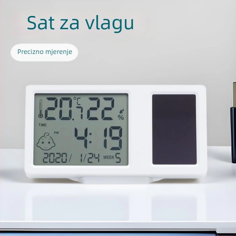 Mini digitalni mjerač temperature i vlage sa solarnim napajanjem, visoka preciznost za kućnu uporabu