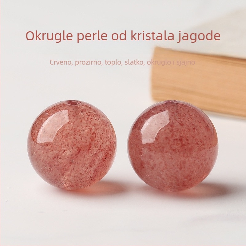 Prirodne jagodaste kvarcne okrugle perle, 8 mm, za DIY nakit – perle za narukvice i ogrlice