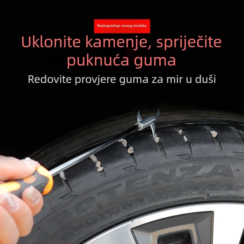 Alat s kukom za zimske gume na led i snijeg, napredni alat za uklanjanje kamenja, Phillips odvijač