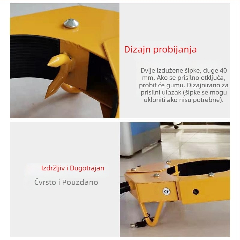 Brava za kotač s usisnom čašom za automobil – sustav protiv krađe