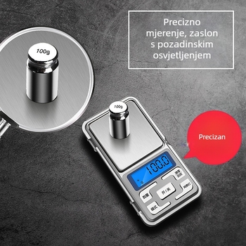 Elektronička vaga za nakit, preciznost 0,01 g, prijenosna vaga za hranu i čaj, mini džepna vaga